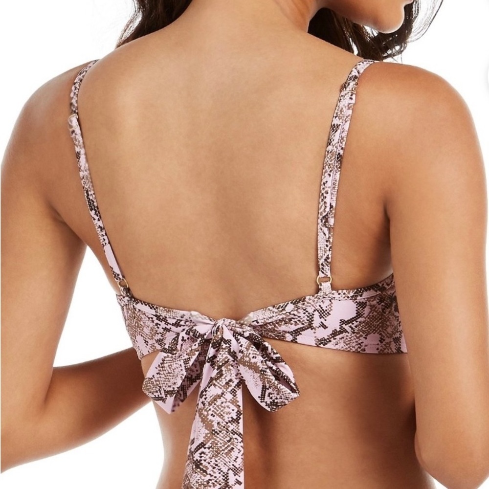 NWT Racheal Racheal Roy Python Pink Printed Underwire Bikini Top Size Medium - Picture 4 of 9